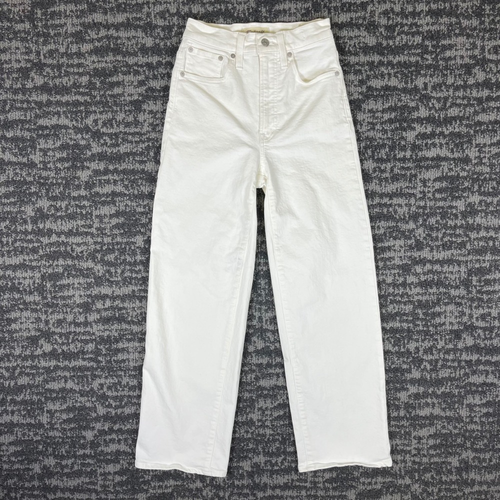 Madewell Perfect Vintage Wide-Leg Crop Jeans Womens 23 White High Rise Denim